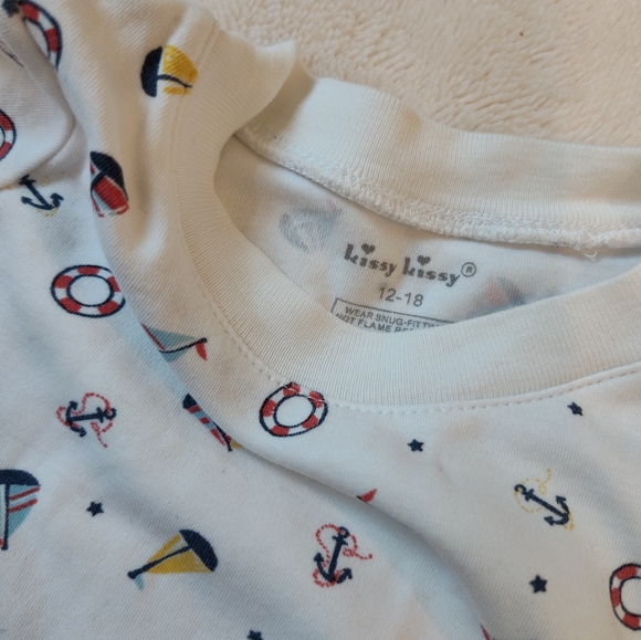 Kissy kissy short pajama bundle 12-18m whale and sail boats - Picture 2 of 9